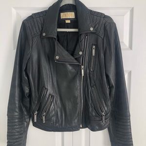 Michael Kors Leather Moto Jacket